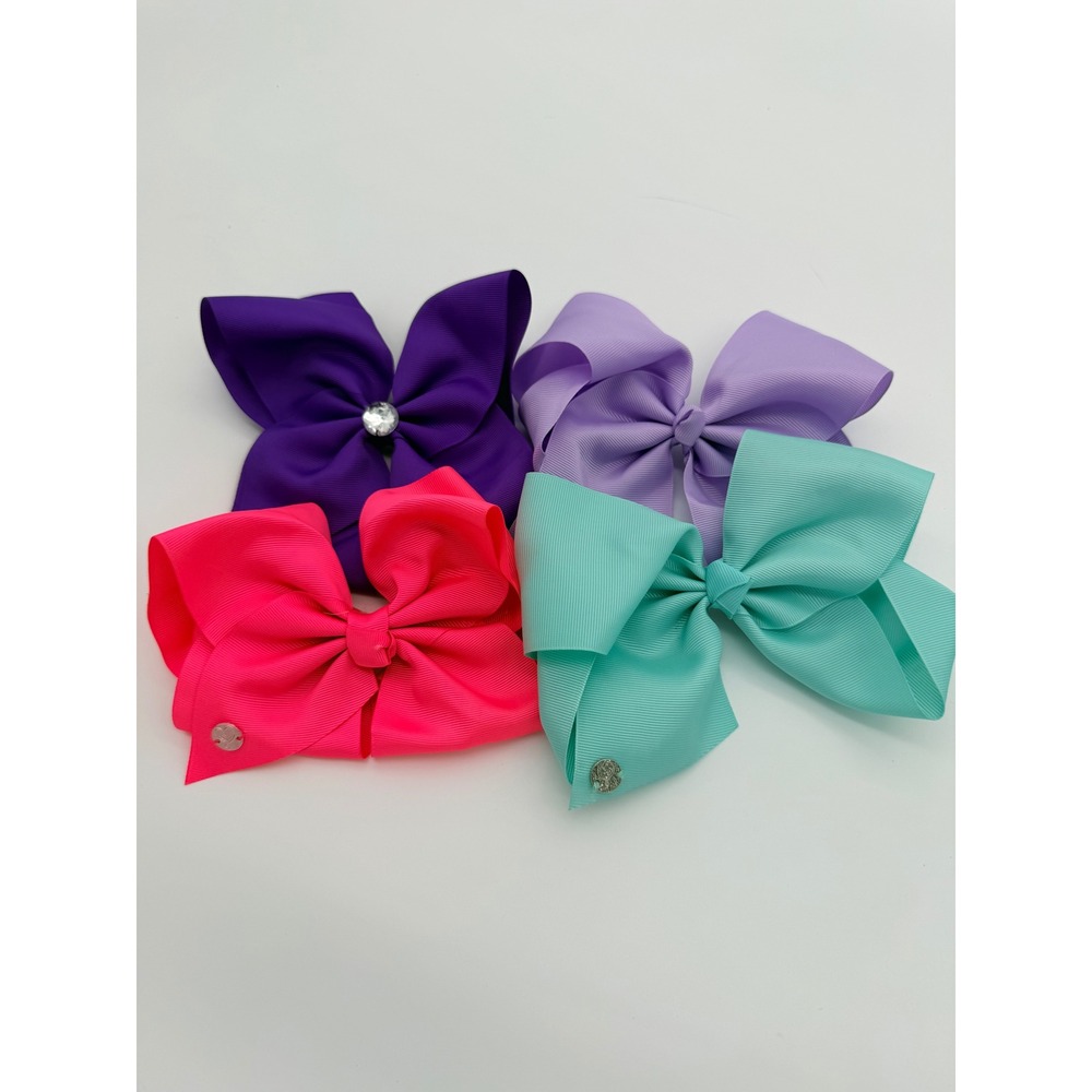 JoJo Siwa Signature‎ Hair Bows Set of 4 Purple Pink Mint Green Large Clips